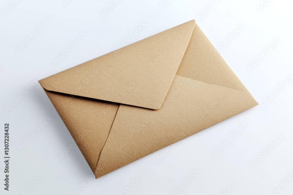 Stock photo of a brown envelope placed on a clean white background ideal for stationery mockups Stock photo of a brown envelope placed on a clean white background ideal for stationery mockups