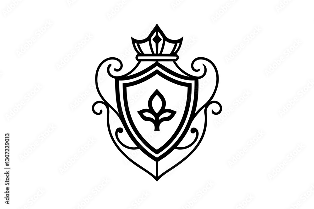 Naklejka premium Elegant Gold Baroque Crest Vector Illustration