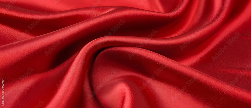 Close-up of Elegant Red Satin Fabric with Smooth Texture and Shimmering Appearance, Perfect for Fashion or Decor Projects Close-up of Elegant Red Satin Fabric with Smooth Texture and Shimmering Appearance, Perfect for Fashion or Decor Projects