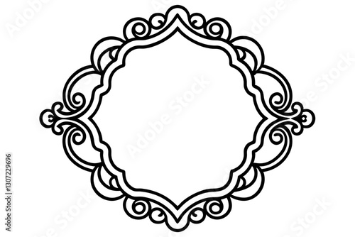 "Intricate Baroque Border Vector for Artistic and Decorative Paper Designs"


