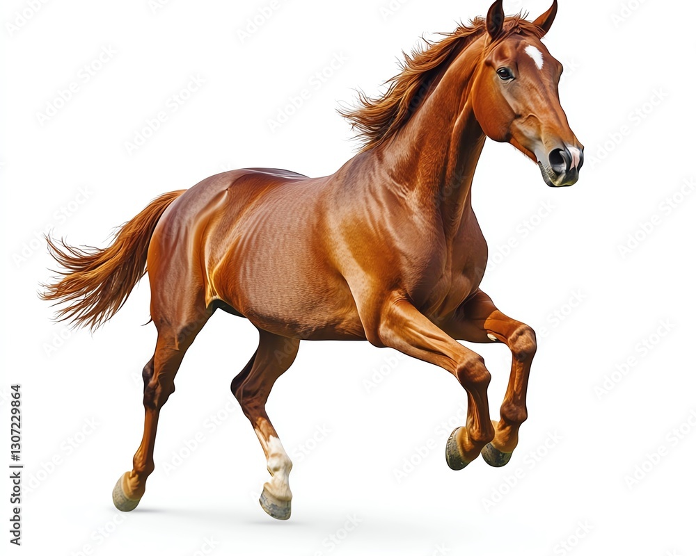 brown running horse isolated on white background brown running horse isolated on white background