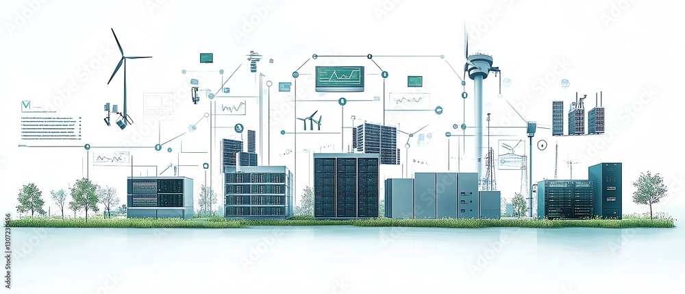 Obraz premium Modern tech infrastructure diagram showcasing backup system for disaster recovery