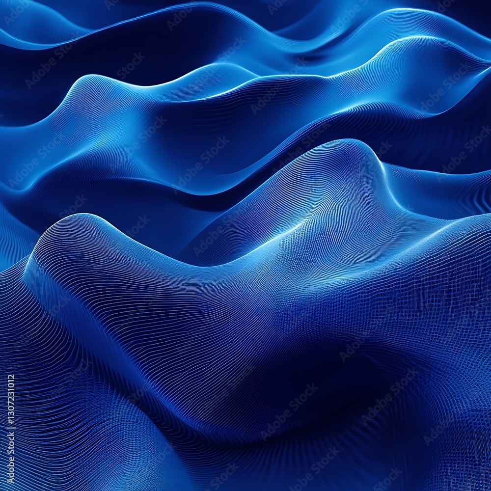 Obraz premium Abstract Blue Wave Digital Pattern Background Texture