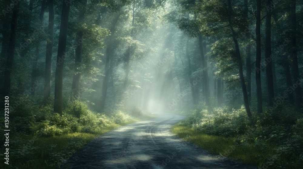 A serene forest path illuminated by soft sunlight filtering through the trees, creating a tranquil and enchanting atmosphere. A serene forest path illuminated by soft sunlight filtering through the trees, creating a tranquil and enchanting atmosphere.