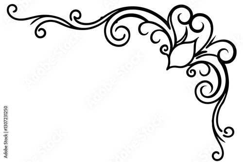 Luxury Baroque Corner Ornament Vector – Elegant Decorative Element

