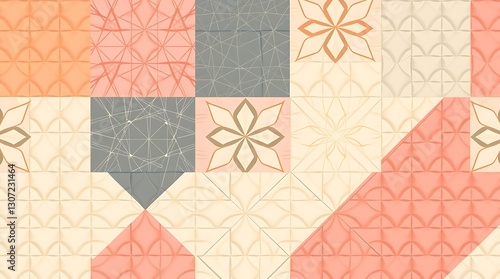 Geometric Patterns: A harmonious composition of geometric patterns, showcasing a tapestry of shapes and forms, evoking a sense of balance and visual interest.
