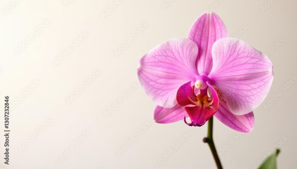 Fototapeta premium Pink Cattleya orchid against a clean white background, orchid, cattleya