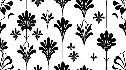 Floral Elegance: A repeating seamless floral pattern showcases a delicate balance of stylized botanical elements.