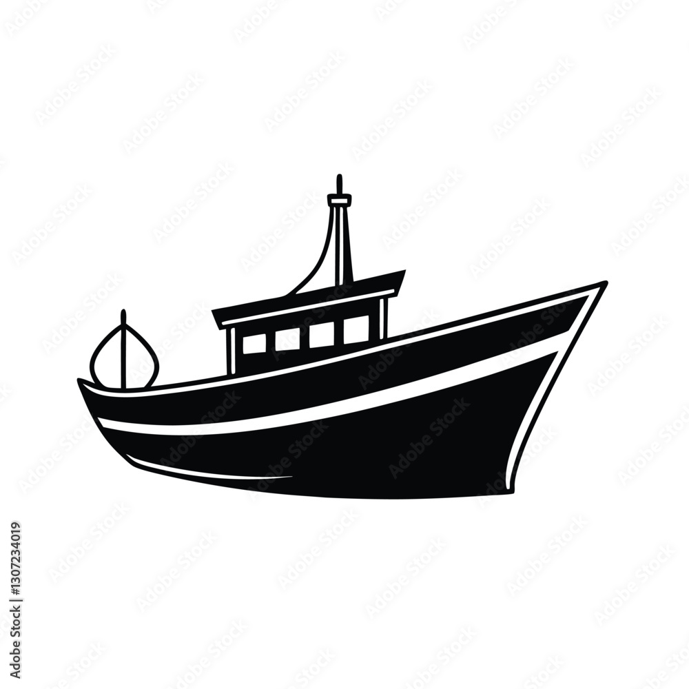vector illustration of a ship silhouette on white background vector illustration of a ship silhouette on white background