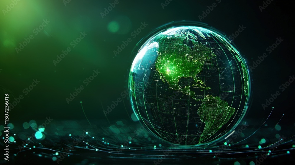 Sustainable energy development captured in futuristic graphics. Sustainable energy development captured in futuristic graphics.