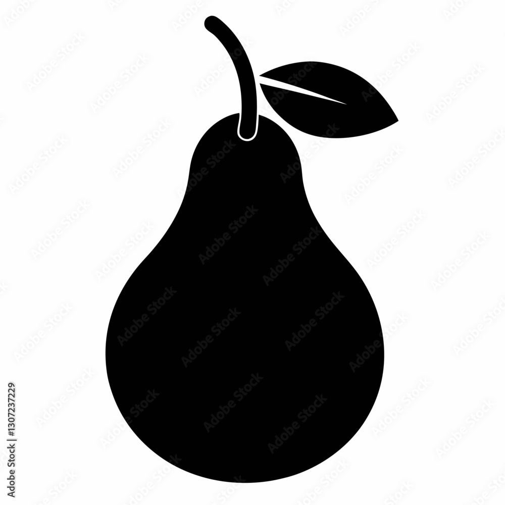 Pear black icon vector on white background. Pear black icon vector on white background.