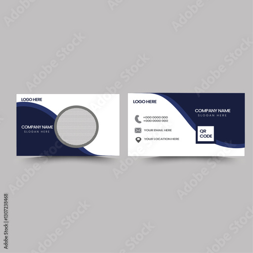 modern blue and white design template ,  abstract business card and creative design, IT company card and editable vector template design, Corporate business card template design set, modern business 