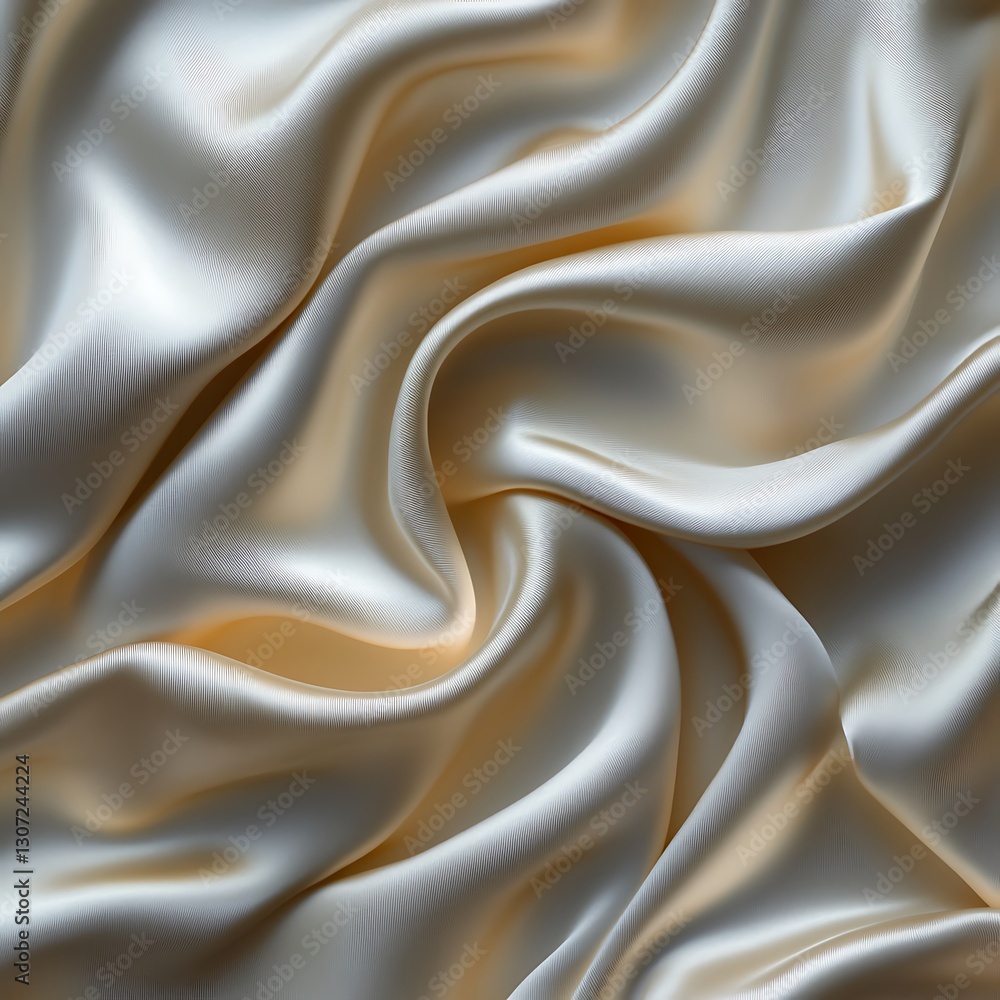 Fototapeta premium Elegant Draped Cream Silk Fabric Texture