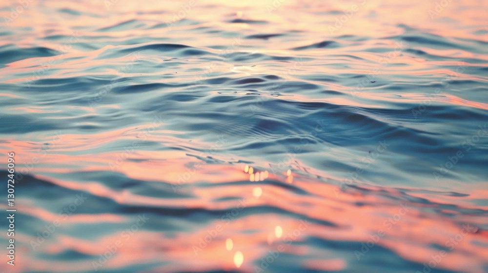 Close up view of smooth water at sunset hours Close up view of smooth water at sunset hours