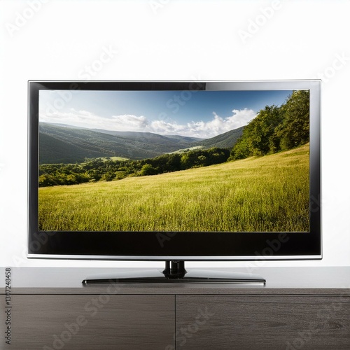 Obraz na płótnie lcd tv on the grass