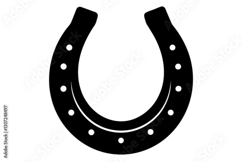 Horseshoe Silhouette Vector – Lucky Western Icon Illustration

