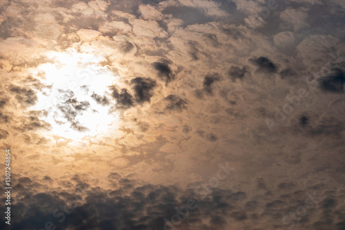 Photography Pewter plasma sky with sun behind clouds