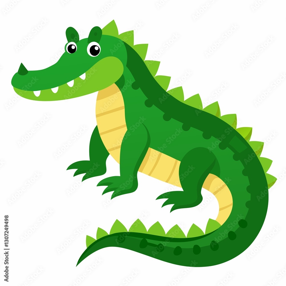 Fototapeta premium crocodile with a smile isolated on white background