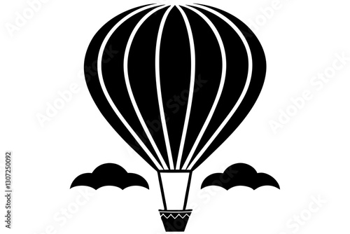 Hot Air Balloon Silhouette – Vector Travel and Adventure Icon

