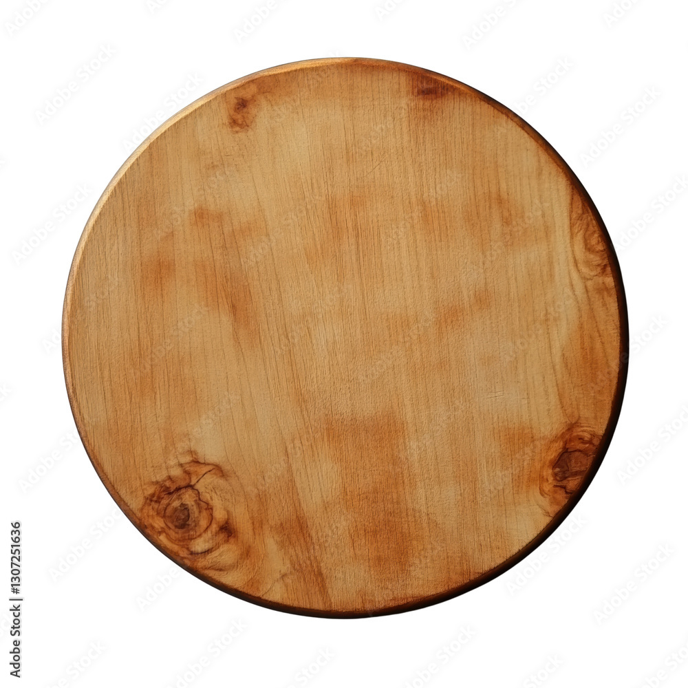 Wooden round cutting board, white isolated background Wooden round cutting board, white isolated background