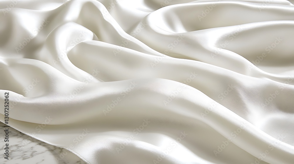 Obraz premium Luxurious Creamy White Silk Fabric Drape Texture