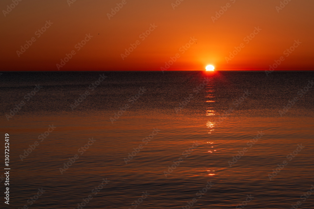 Sunrise on Lake Michigan from Loyola Beach Chicago Sunrise on Lake Michigan from Loyola Beach Chicago
