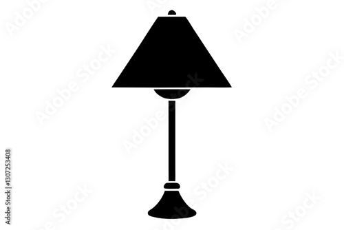 Lamp Icon Vector – Lampshade Light Symbol on White Background

