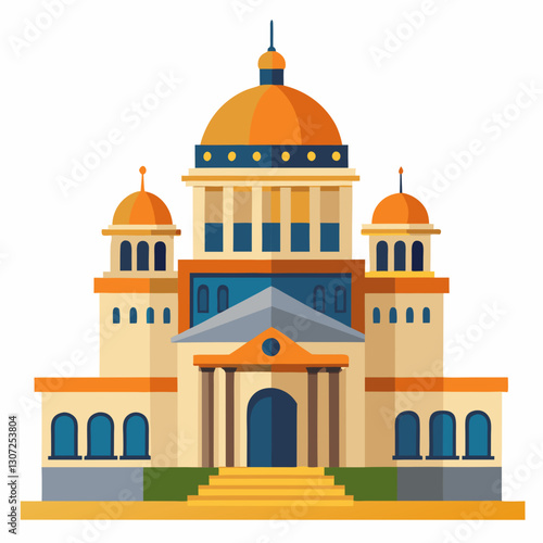 Wallpaper Mural Landmark building in vibrant colors showcasing architectural design Torontodigital.ca