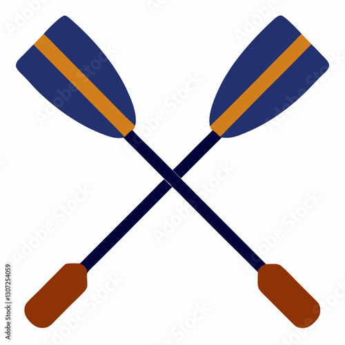 Paddles icon crossing each other on a white background