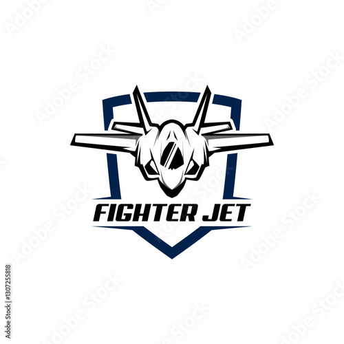 fighter jet plane military aircraft logo vector