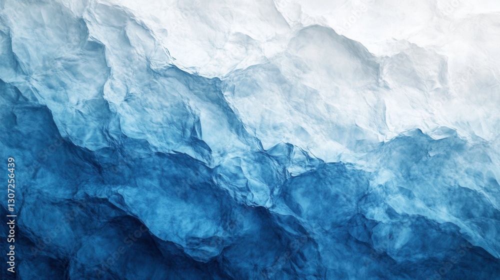 Obraz premium A serene abstract representation of layered blue and white textures, reminiscent of water or ice, creating a calming visual effect.