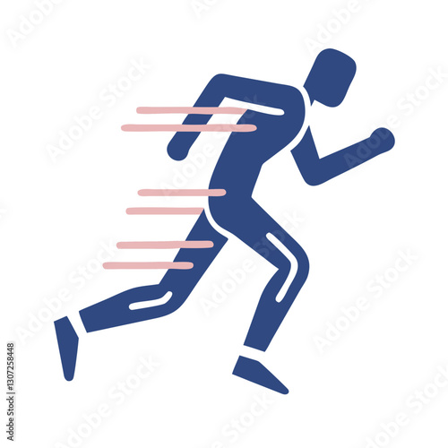 Running athlete in motion illustration
