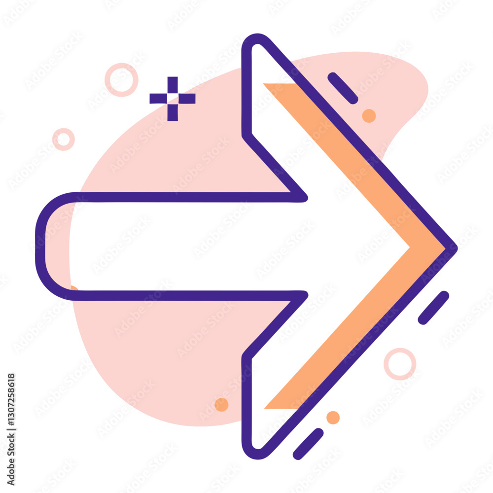 Abstract right arrow with creative outline Abstract right arrow with creative outline
