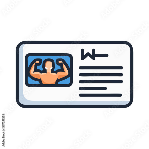 Fitness membership card with muscular figure