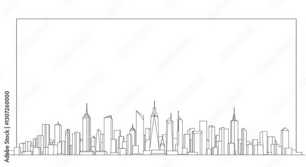 Fototapeta premium Minimalist Skyscraper Skyline Frame