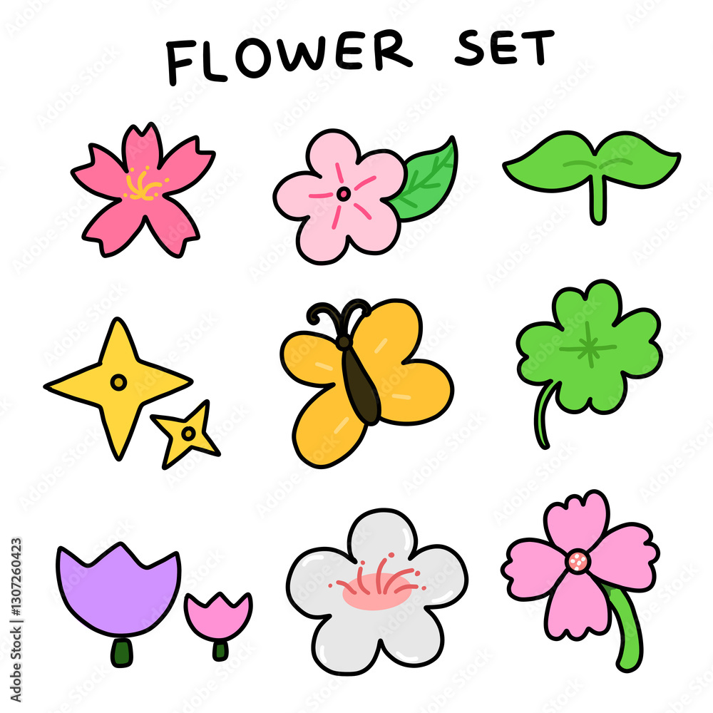 봄 꽃 라인드로잉 일러스트 아이콘 세트(spring flower line drawing illust icon set) 봄 꽃 라인드로잉 일러스트 아이콘 세트(spring flower line drawing illust icon set)