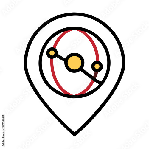 Free Download Abstract location pin with orbit line - GFXLoad