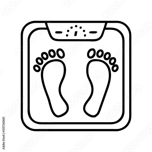 Weight scale with footprints icon