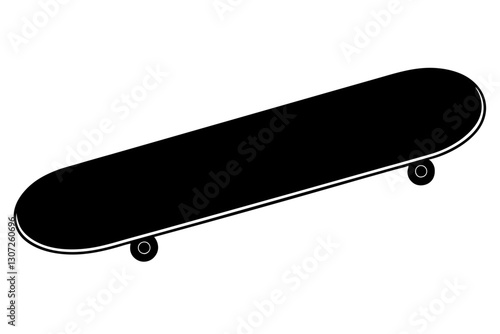Skateboard Deck Silhouette Vector Illustration

