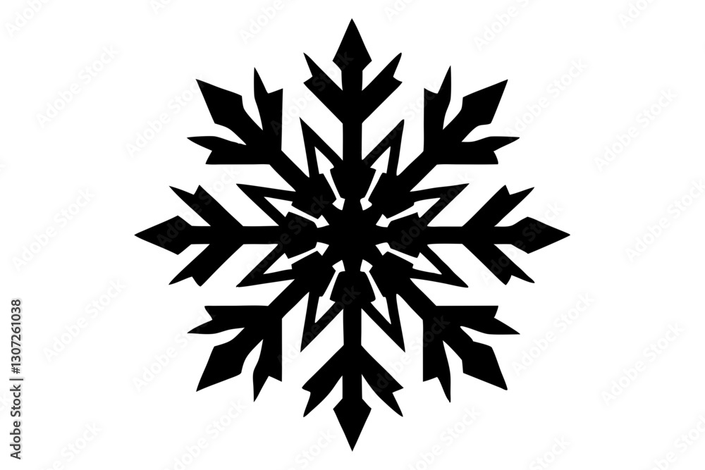 Elegant Snowflake Silhouette Vector Design
Elegant Snowflake Silhouette Vector Design