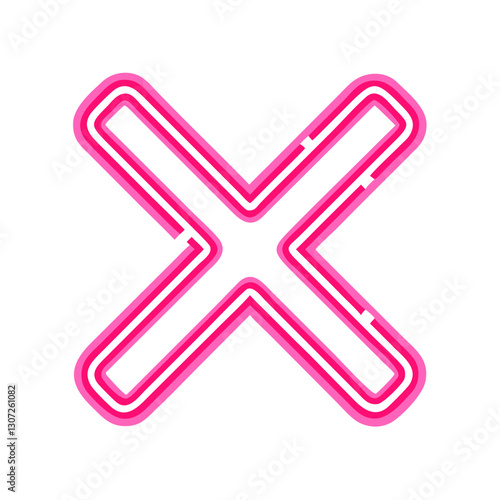Neon pink X symbol