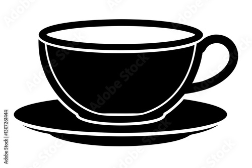 Teacup Icon – Minimal Vector Illustration for Café and Beverage Designs

