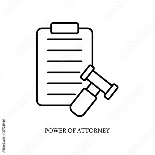 Icon a power of attorney, isolated against a clean background.