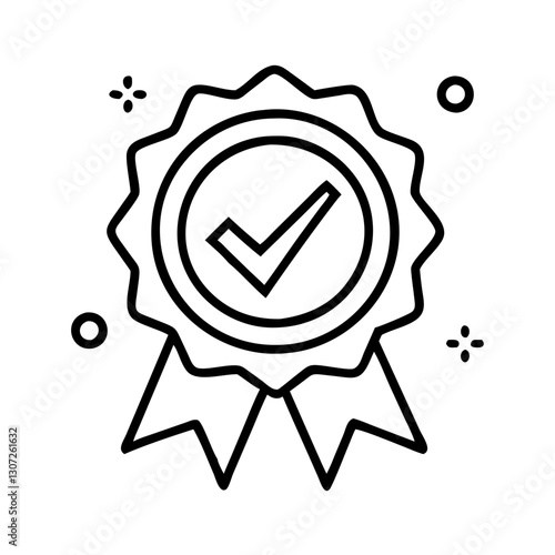 Award ribbon with checkmark icon