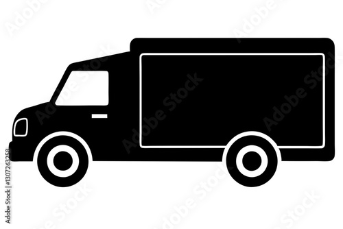 Truck Silhouette Vector Icon – Transport Vehicle Illustration

