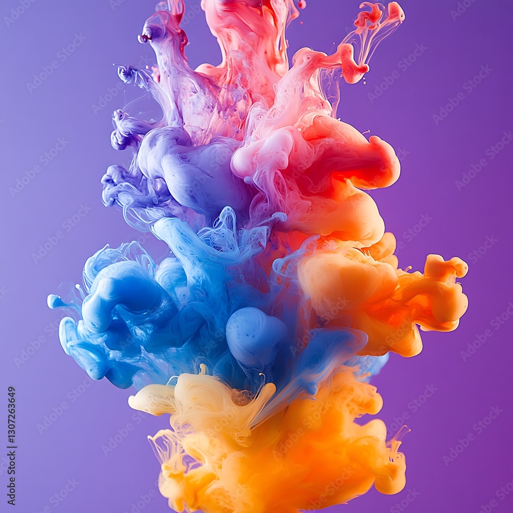 Fototapeta premium Vibrant Color Explosion Abstract Ink Swirl Design