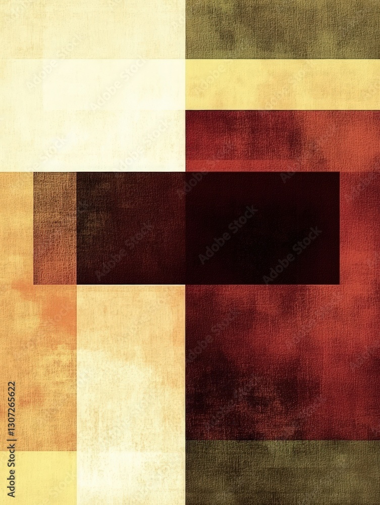 Abstract geometric composition with rectangular blocks in muted colors textured background Abstract geometric composition with rectangular blocks in muted colors textured background