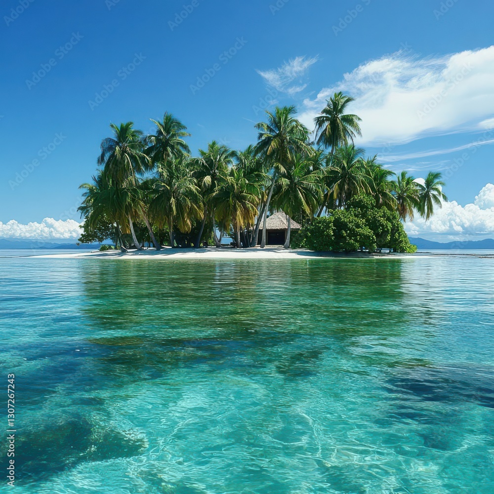 Obraz premium A serene, tropical island oasis