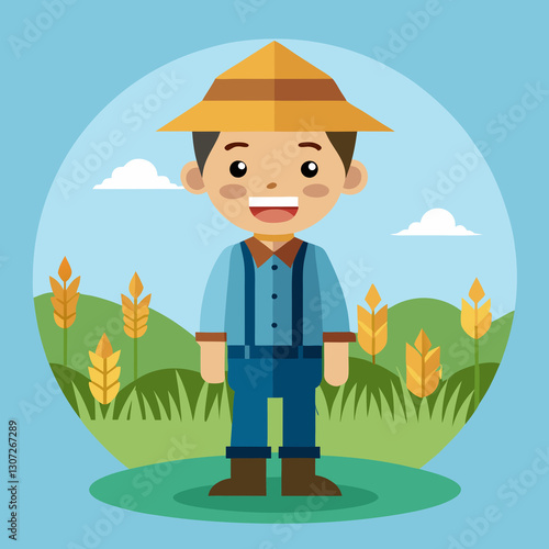 farmer with a bucket of corn