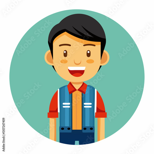 vector illustration of business man with arms crossed